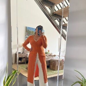 Waffle Knit Dress in Pumpkin